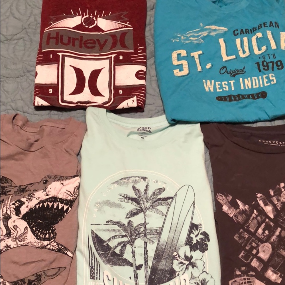 A bulk set of shirts.